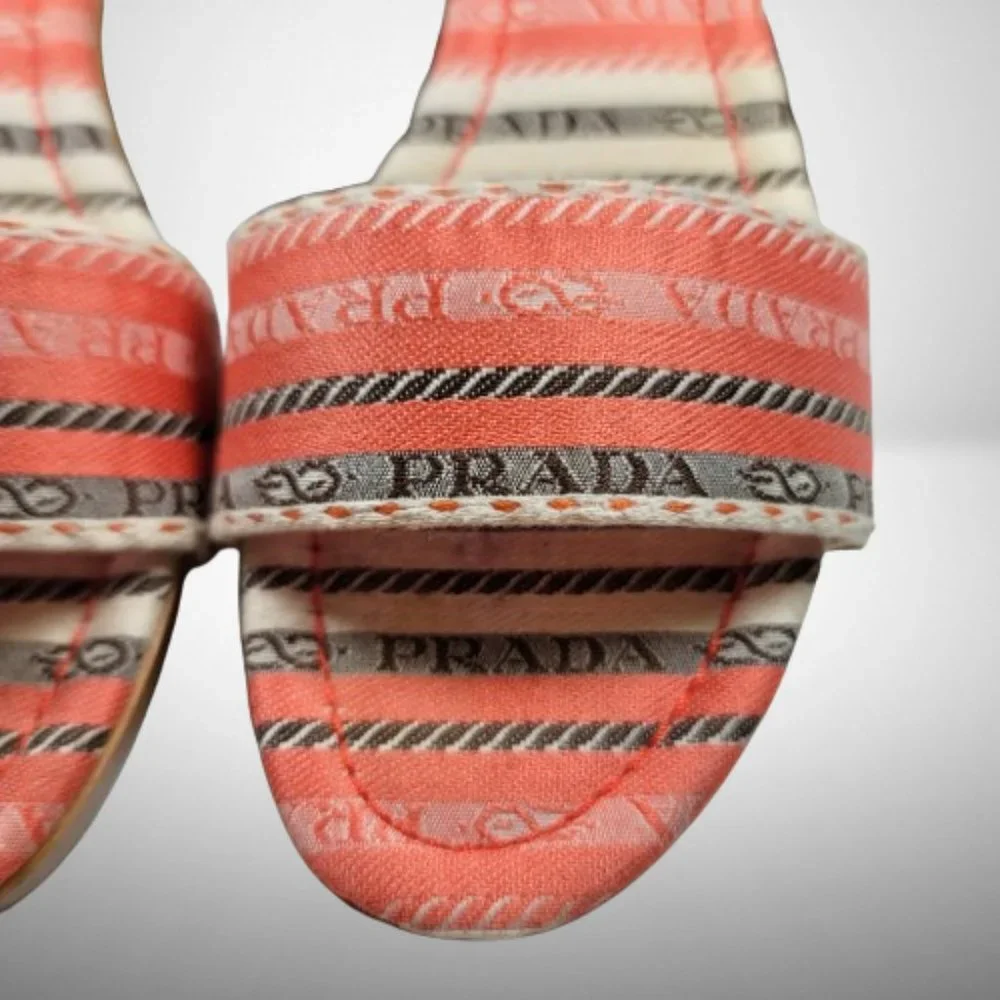 Prada Coral Orange Wooden Mule Sandals - New - Size: 40 - Picture 10 of 12